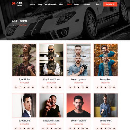 Car hire agency team page bootstrap5
