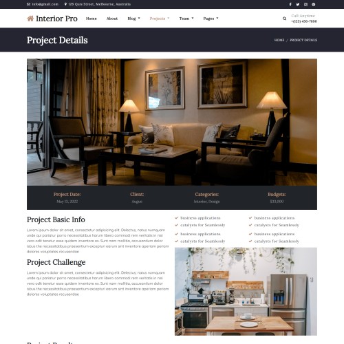 Home decorator project details page html