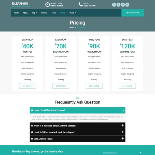 E Learning Website Template - TemplateOnWeb
