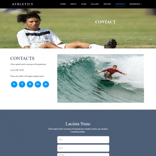 Sports website Contact