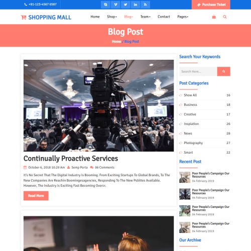 Shopping Mall Website Template - TemplateOnWeb