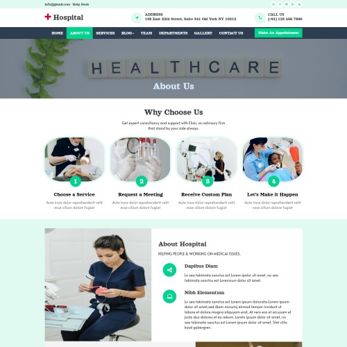 Healthcare institution about us web page