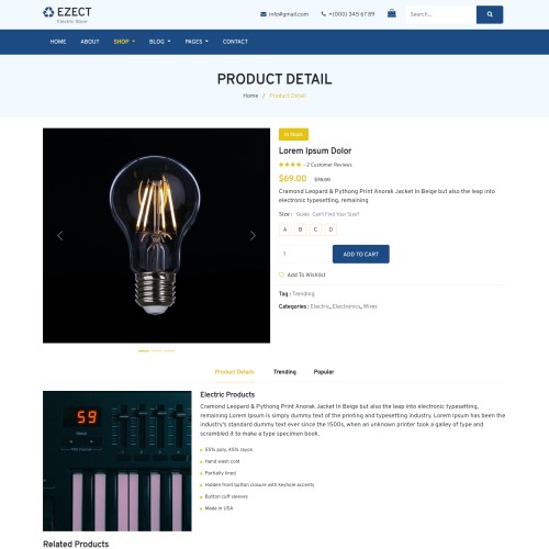 Online shopping electrical product bootstrap5