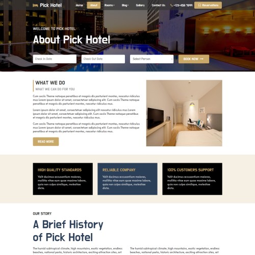 Hotel details web page