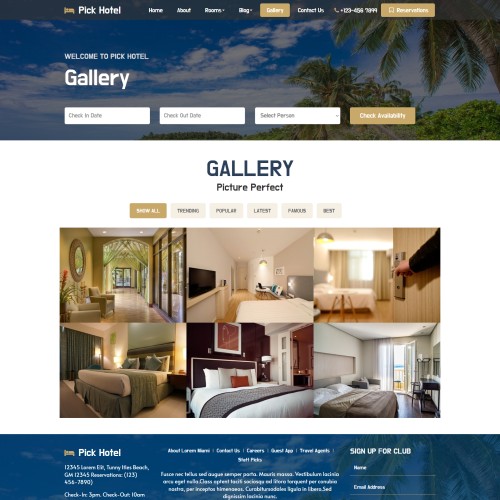 Web based hotel image gallery resonsive html