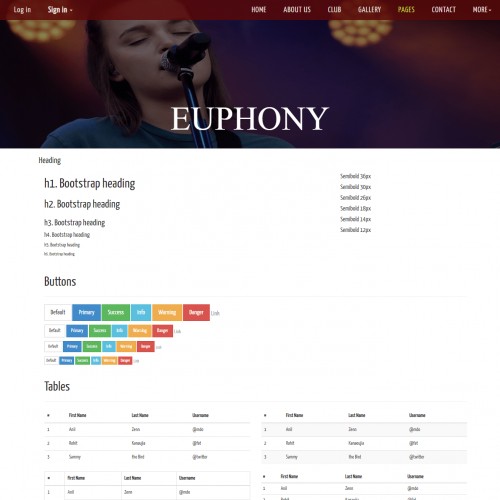 Music Industry HTML Elements Pages