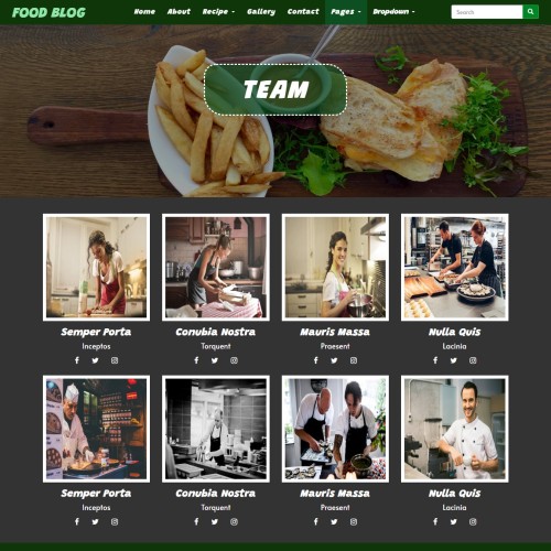 Proficient chefs team page bootstrap