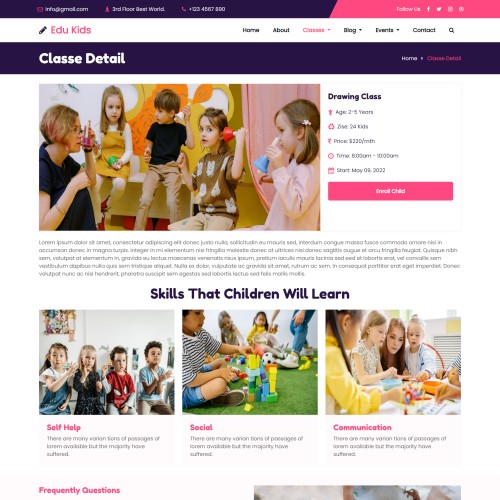 Child class details html