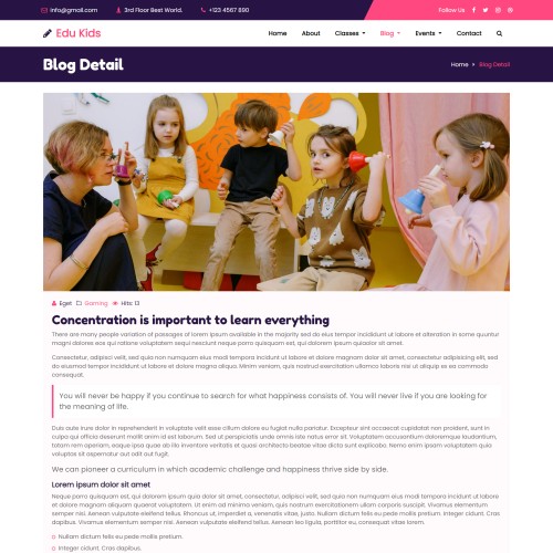 Way of teaching children blog page html