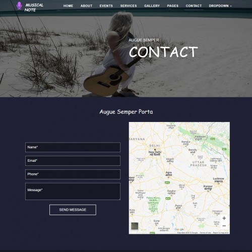 Singing Competition Website Layout Contact