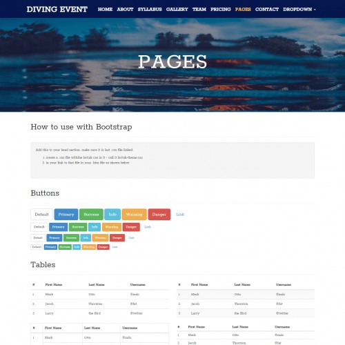 HTML Elements Menu Page