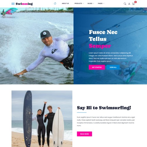 Responsive swimming website template built with Bootstrap