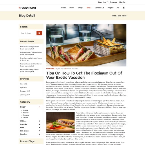 Food cooking blog details page bootstrap5