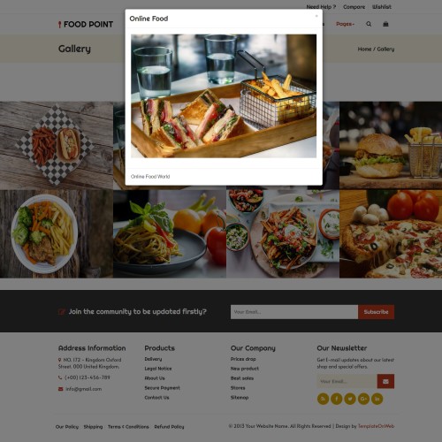 Online explore foods in gallery web page