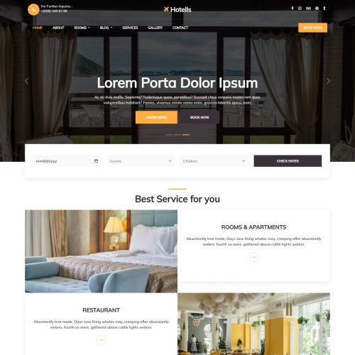 Hotel website template responsive html