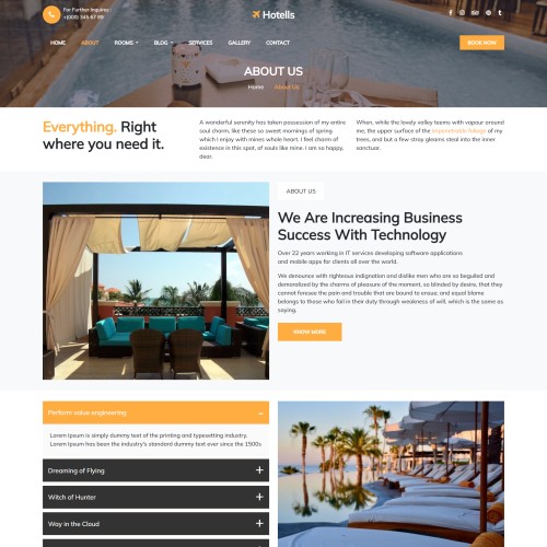 Information about hotel web html