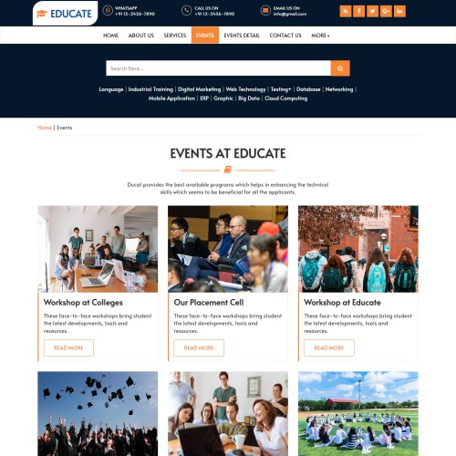 Learning Center Website Template - TemplateOnWeb