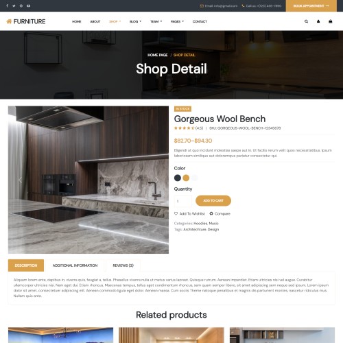 Buy interior furniture web template