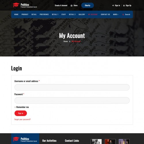 My Account Bootstrap Page