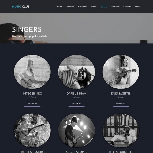 Singers HTML Responsive Page