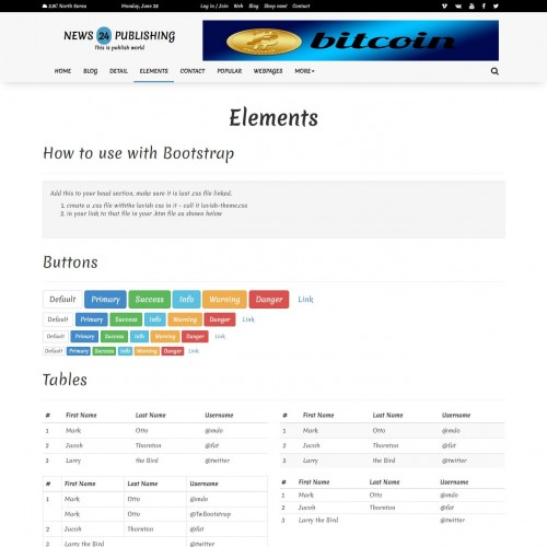 Journalist HTML Element Page