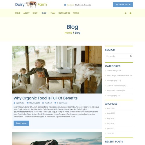 Responsive Dairy farm blogs