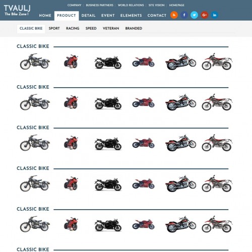 biker website template Product Page