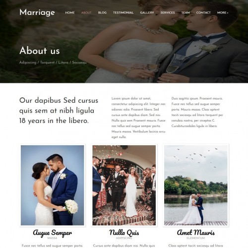 Wedding agency about us page html