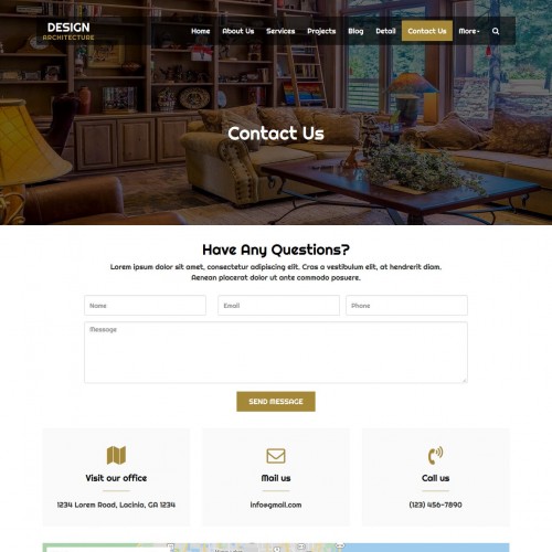 Architecture company template contact page