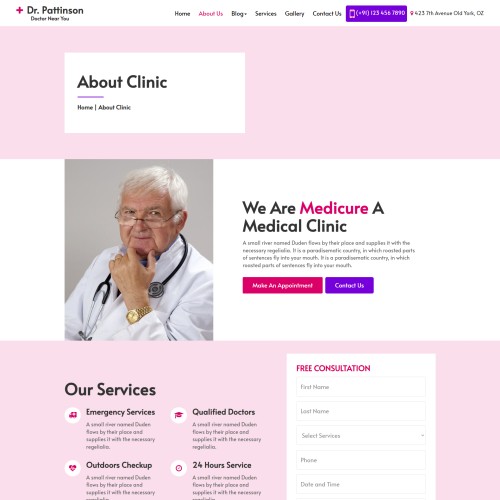 About health clinic responsive page