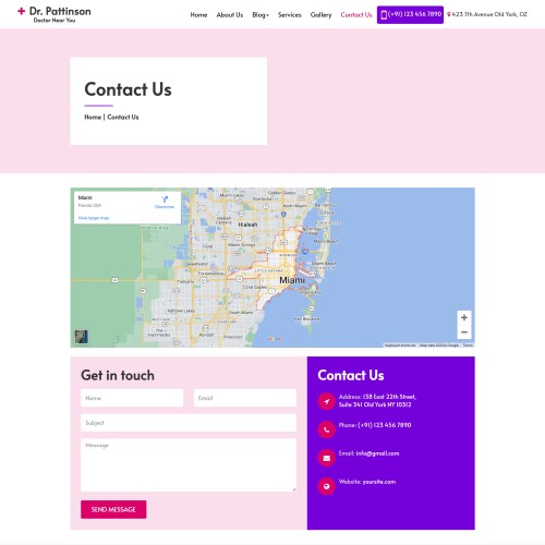 Bootstrap designed medical clinic contactus page