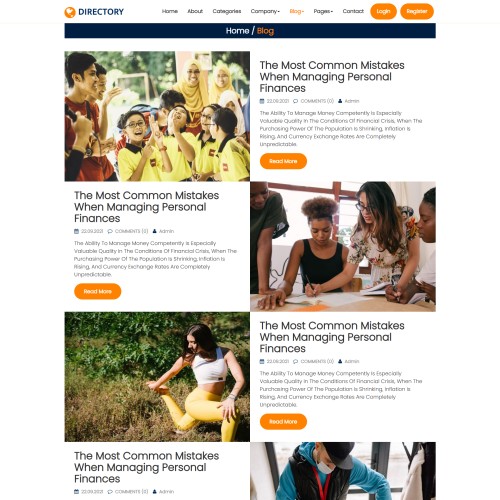 Directory template blogs page html