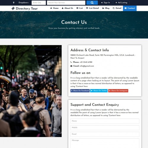 Business directory website template free