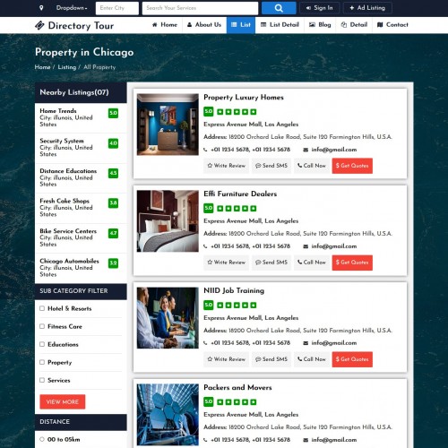 Business directory website template free