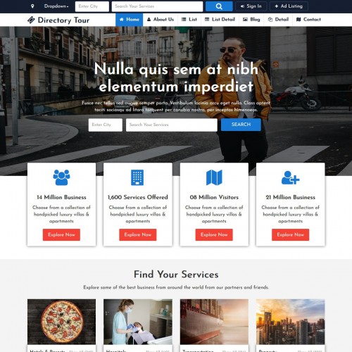 Business directory template home page