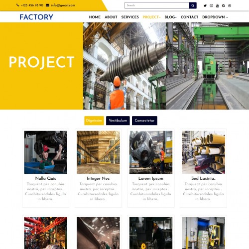 Factory manufactured products showcase page