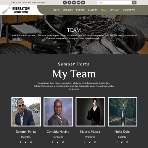 Car repair business template responsive team page