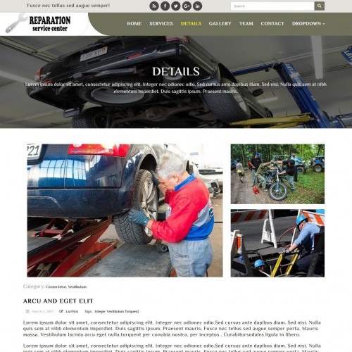 Repair business service detail page in bootstrap