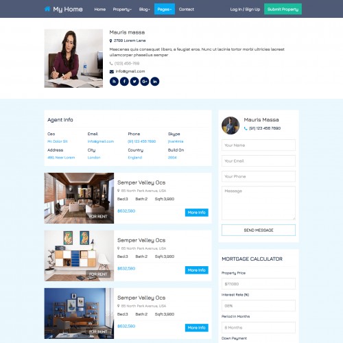Real estate agents listing page design