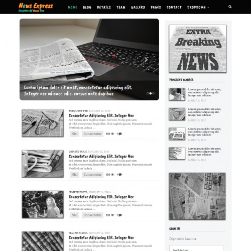 Download free responsive News web template Home Page