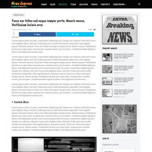 Free Responsive News Web Template Download