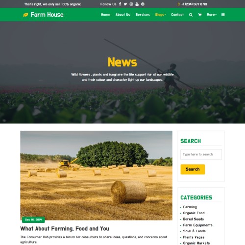 Responsive agriculture farm blogs