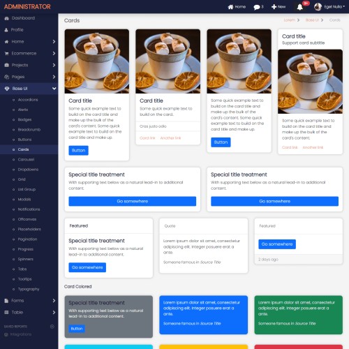 Use bootstrap 5 cards in admin design