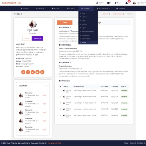 admin dashboard template html pages bootstrap5