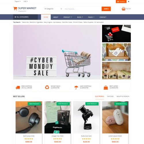 Super market website template bootstrap 5