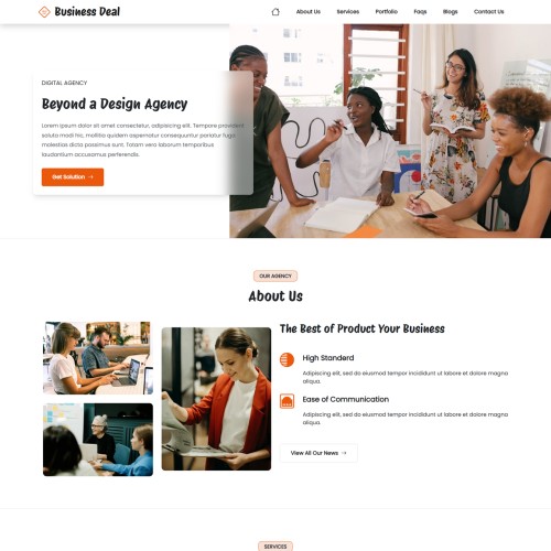 one page business website template home