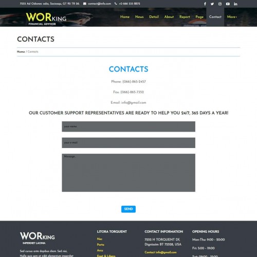 Marketing agency contact page