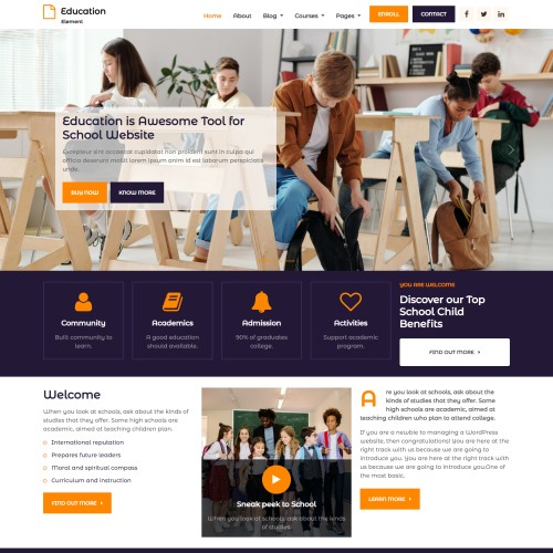 High school website template home