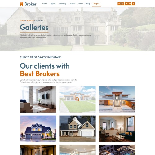 Mortgage broker template gallery page