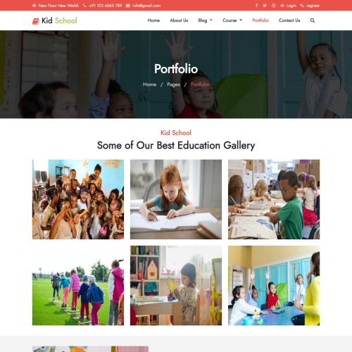 Kid school portfolio page html bootstrap5